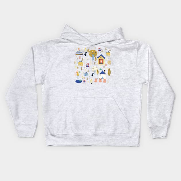 Wonderland Fairy Tale Kids Hoodie by bruxamagica